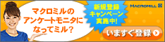 マクロミル「インターネットアンケートモニター募集」