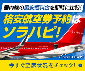 最安値検索予約!国内航空券の購入は【ソラハピSORAHAPI】